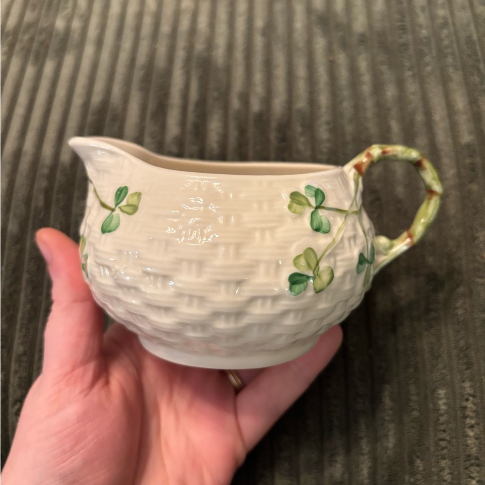 Belleek Shamrock Cream Jug